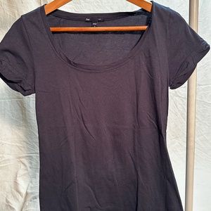 Women's Black Scoop Neck Shirt (Petite Small)